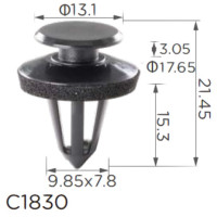Кліпса кріплення молдингу FIAT CITROEN AUDI ALFA ROMEO PEUGEOT SEAT VW LANCIA (46835626 71738386 9345A1 15407) C1830