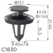 Кліпса кріплення молдингу FIAT CITROEN AUDI ALFA ROMEO PEUGEOT SEAT VW LANCIA (46835626 71738386 9345A1 15407) C1830