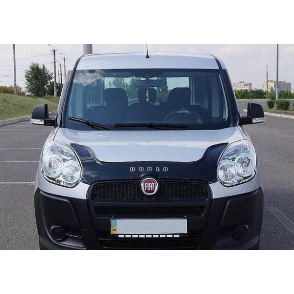 Дефлектор капоту мухобійка для Fiat Doblo 2010-2015 Євро Кріплення (Vip Tuning) FR12
