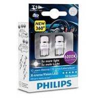 Светодиод 12V Т10 Белый Ultinon Philips 127996000KX2 6000K+50Lm 2шт