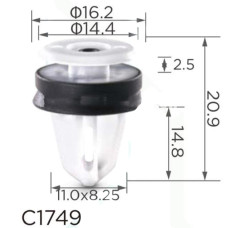 Клипса крепления обшивки дверей LAND ROVER FORD BMW (W713610 LR013135 15447) (C1749)