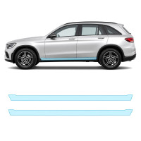 Антигравійна захисна бронеплівка за лекалами для Mercedes-Benz GLC X253 facelift 2019-2022 - нижня зона кузова пороги