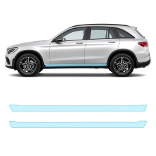 Антигравійна захисна бронеплівка за лекалами для Mercedes-Benz GLC X253 facelift 2019-2022 - нижня зона кузова пороги