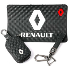Автонабір №77 для Renault Килимок Брелок ремінцем з карабіном та чохол для автоключів
