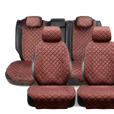 Накидки для сидінь Алькантара Verona Premium L Комплект Коричневі (Оригінал)