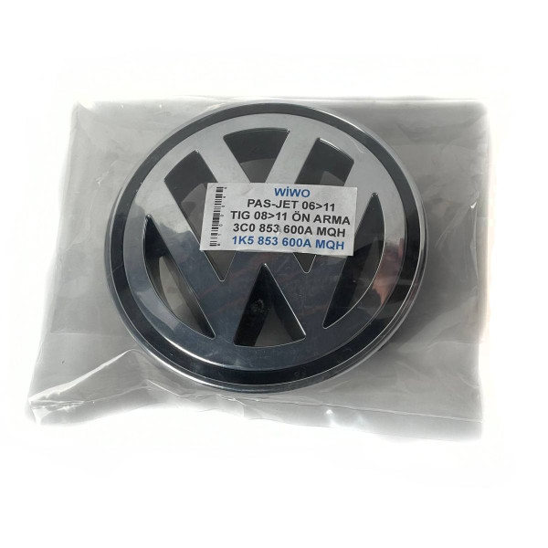 Емблема для Volkswagen 150 мм / Passat B6 / Jetta 06-11 / Tiguan 08-11 Перед (1K5 853 600A MQH)