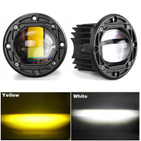 Bi-LED Фара додаткова Кругла 75x50 мм S-28 20W 10-80V W/Y 4 360 (Біле та Жовте Світло)