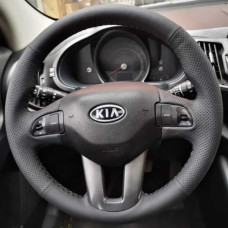 Чехол Оплетка Руля для Kia Sportage 2012-2016 Кожа (Модельная Выкройка)