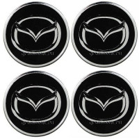 Наклейка на ковпак Mazda 60 мм чорний 4 шт