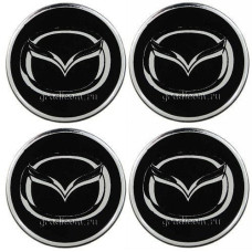Наклейка на колпак Mazda 60 мм черный 4 шт