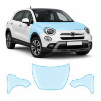 Антигравійна захисна бронеплівка за лекалами для Fiat 500X I facelift 2019-2023 - капот і передні крила