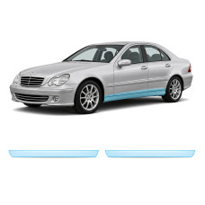 Антигравійна захисна бронеплівка за лекалами для Mercedes-Benz C-Class W203 facelift 2004-2007 - нижня зона кузова пороги