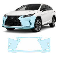 Антигравийная защитная бронепленка по лекалам для Lexus RX AL20 facelift 2019-2022 - передний бампер