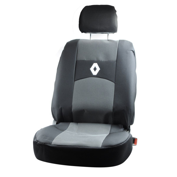 Чехлы на сидения модельные для Renault Logan 04-13 / цельная спинка / Черно - Серые
