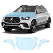 Антигравийная защитная бронепленка по лекалам для Mercedes-Benz GLE W167 facelift 2023- капот и передние крылья