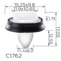 Кліпса кріплення молдингу FIAT PEUGEOT CITROEN ALFA ROMEO LANCIA IVECO (71728806 856543 C10093 15563) C1762