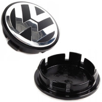 Колпачки на литые диски Volkswagen 56 / 51 мм Черные 1 шт