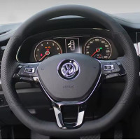 Чехол Оплетка Руля для Volkswagen Passat B8 / Golf 7 / Jetta / Tiguan 2015-2020 Кожа (Модельная Выкройка)