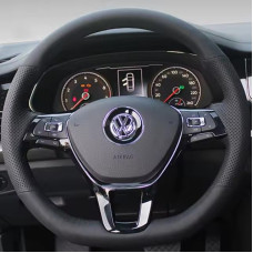 Чехол Оплетка Руля для Volkswagen Passat B8 / Golf 7 / Jetta / Tiguan 2015-2020 Кожа (Модельная Выкройка)