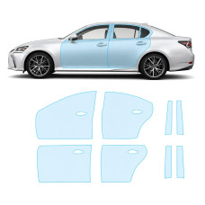 Антигравийная защитная бронепленка по лекалам для Lexus GS L10 facelift 2015-2020 - зоны дверей и стойки окон