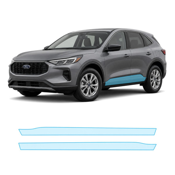 Антигравійна захисна бронеплівка за лекалами для Ford Escape (US) IV facelift 2023- нижня зона кузова пороги