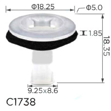 Кліпса для обшивки Hyundai, Kia, Honda (8691022000, 86910-22000, 14305) (C1738)