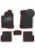 Коврики в салон EVA для Toyota Corolla Е12 Е13 (CDE-120) 2001-2006 с подпятником Черные-Красный кант 5 шт