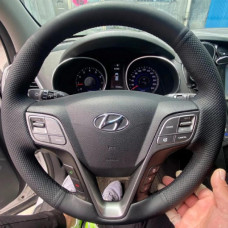 Чохол Обплетення Керма для Hyundai Santa Fe 2012-2018 Шкіра (Модельна Викрійка) №26