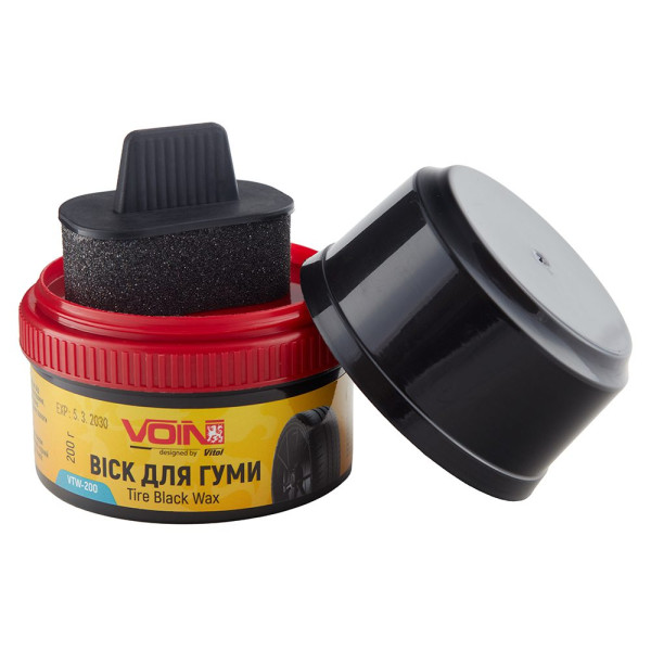 Чернитель воск для полировки и ухода за шинами VOIN Tire Black Wax 200 гр с апликатором (VTW-200)