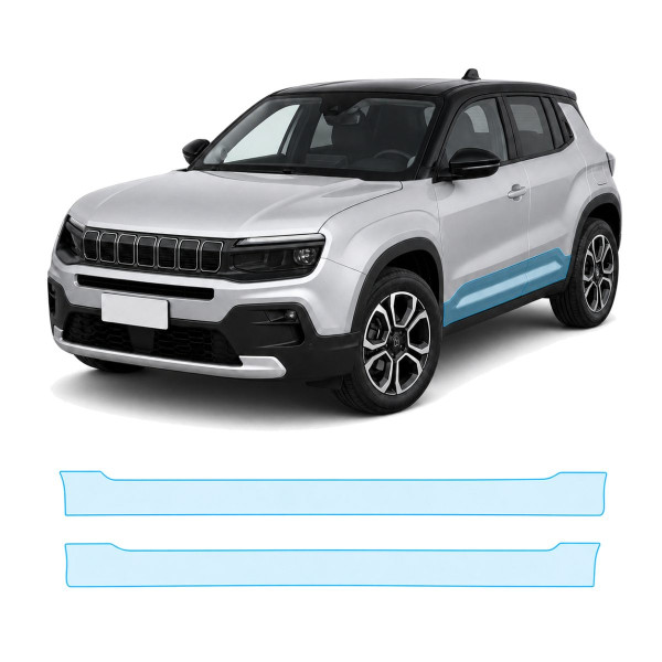 Антигравийная защитная бронепленка по лекалам для Jeep Avenger 2023- нижняя зона кузова пороги