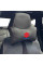 Подушка на подголовник с логотипом Suzuki Экокожа 3D Цветной лого Черная-Коричневый кант 1 шт