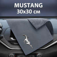 Флісовий рушник для авто з логотипом Mustang 30х30 см