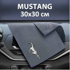 Флисовое полотенце для авто с логотипом Mustang 30х30 см