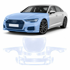 Антигравійна захисна бронеплівка за лекалами для Audi A6 C8 facelift 2023-2025 - передня частина авто (капот бампер крила))