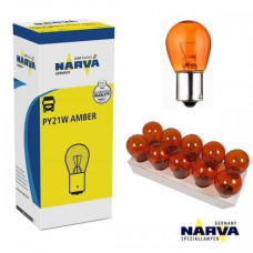 Автолампи Одноконтактна Narva P21W BAU15s Amber (Повороти) 10 шт (17638)