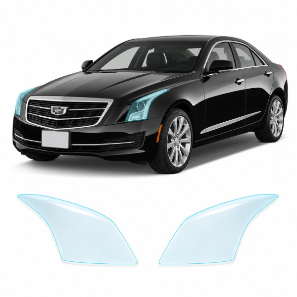 Антигравійна захисна бронеплівка за лекалами для Cadillac ATS I 2013-2019 - оптика (фари та ПТФ)