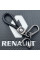 Кожаный плетеный брелок Renault для авто ключей с карабином