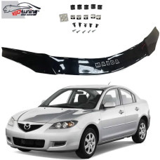 Дефлектор капоту мухобійка для Mazda 3 2003-2008 седан Євро Кріплення (Vip Tuning)
