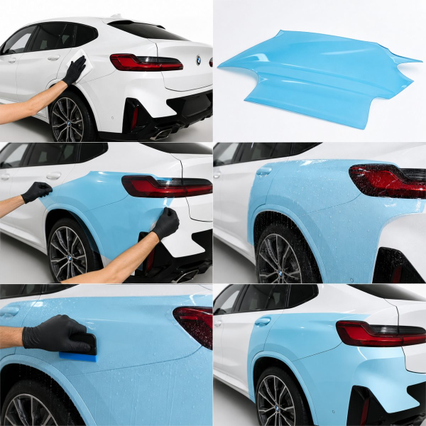 Антигравийная защитная бронепленка по лекалам для BMW X4 G02 facelift 2021- капот и передние крылья