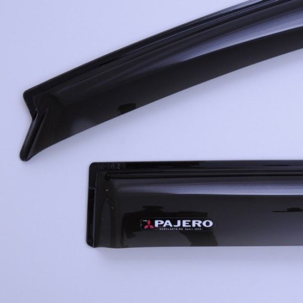 Дефлектори вікон вітровики Mitsubishi Pajero Sport 2008-2015 Скотч 3M Acryl-Auto
