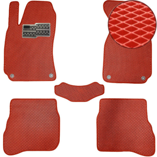Коврики в салон EVA для Volkswagen B5 1996-2005 (Металлический подпятник) Красный 5 шт