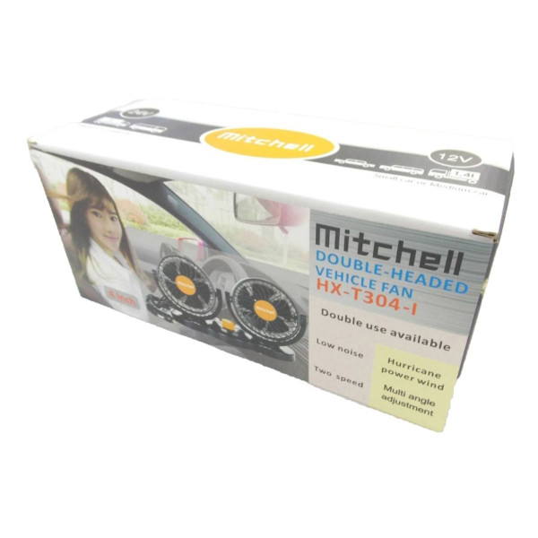 Автомобильный вентилятор Mitchell 12V на подставке два режима (HX-303)