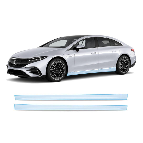 Антигравийная защитная бронепленка по лекалам для Mercedes-Benz EQS 2021- нижняя зона кузова пороги