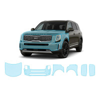 Антигравийная защитная бронепленка по лекалам для Kia Telluride I 2019- передняя часть авто (капот бампер фары крылья)