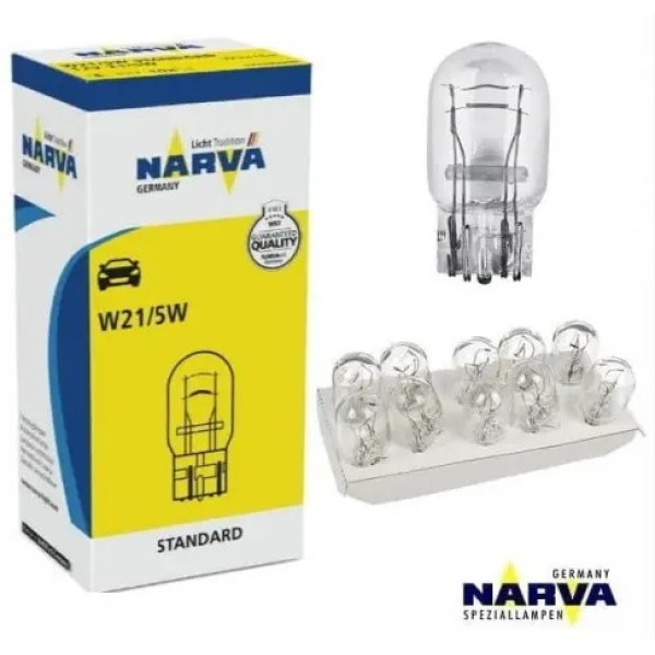 Автолампа Двухконтактная бесцокольная Narva W21/5W 12V 1 шт (17919СЗP)