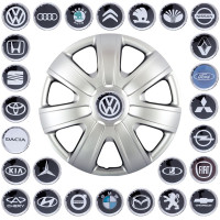 Колпак колеса с эмблемой SKS224 Volkswagen R14 серый с логотипом на выбор 4 шт