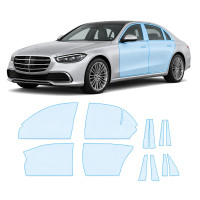 Антигравійна захисна бронеплівка за лекалами для Mercedes-Benz S-Class W223 2020- зони дверей і стійки вікон
