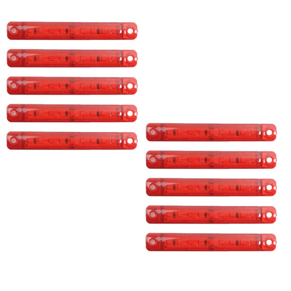 Габарит LED прямокутний 100х15 мм 12/24V 9 діодів Червоний 10 шт (EMR 53К)