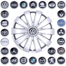 Ковпак колеса з емблемою Volkswagen SKS226 R14 сірий з логотипом на вибір 4 шт
