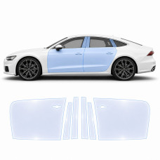Антигравийная защитная бронепленка по лекалам для Audi A7 C8 2018-2022 - зоны дверей и стойки окон
